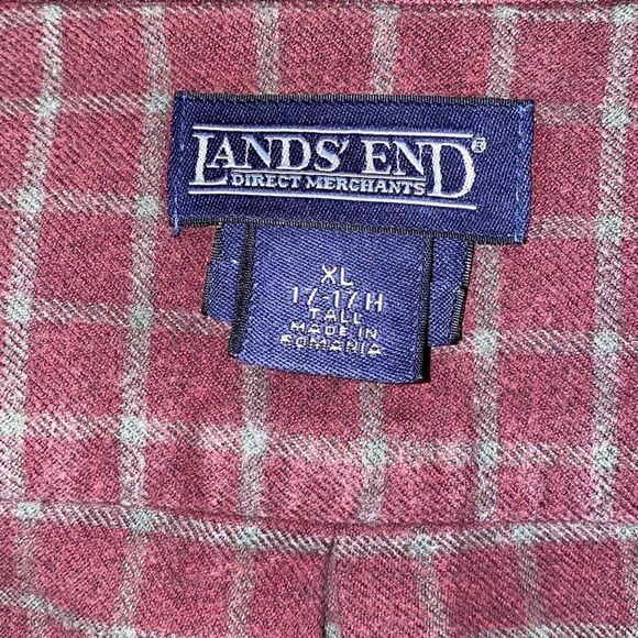 LANDS’ END Marion and Gray Flannel Shirt-XL Tall - Picture 5 of 7